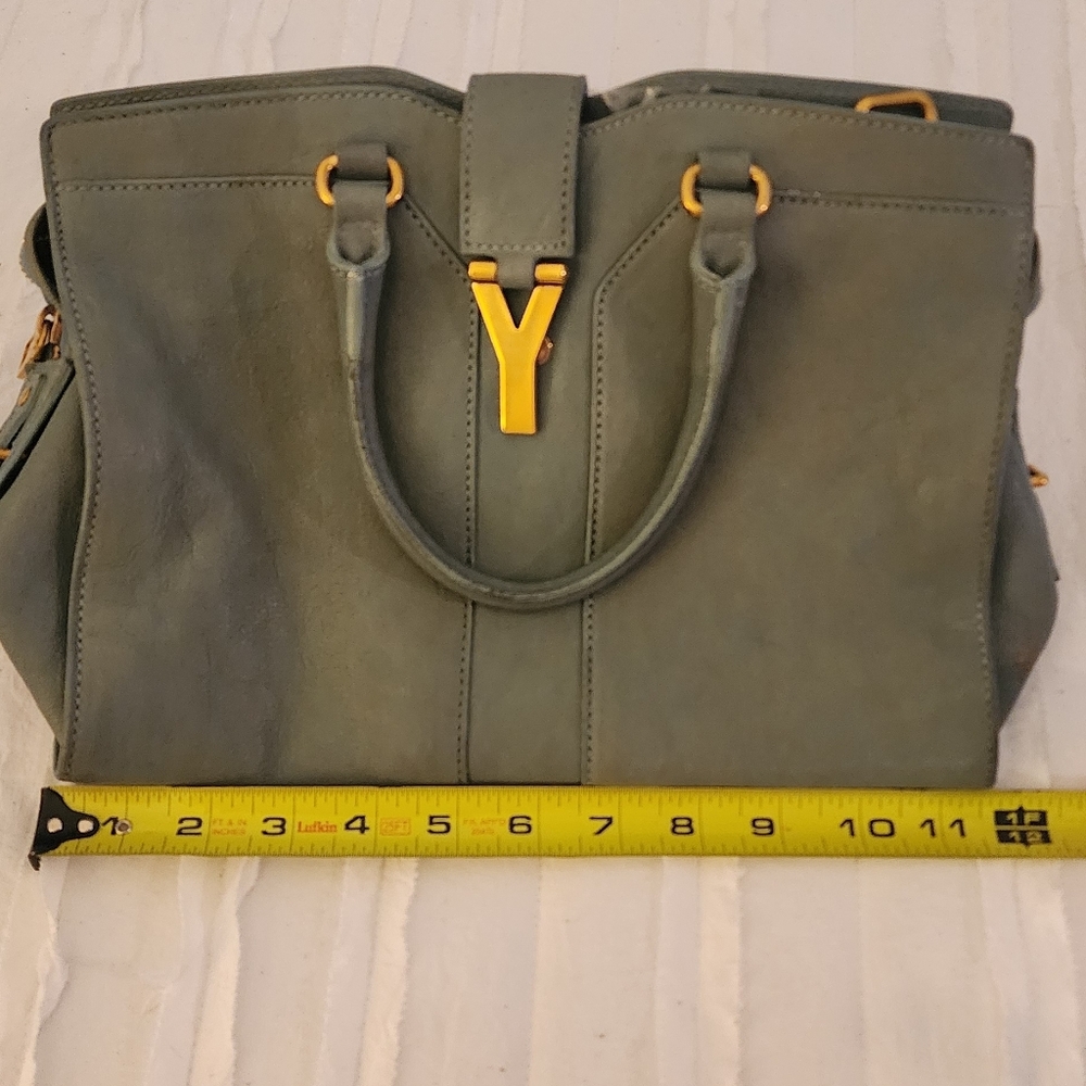 Yves Saint Laurent Y Line Cabas Leather Tote Bag